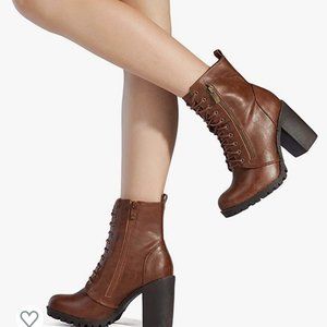Brown Combat Boot Heels Size 9